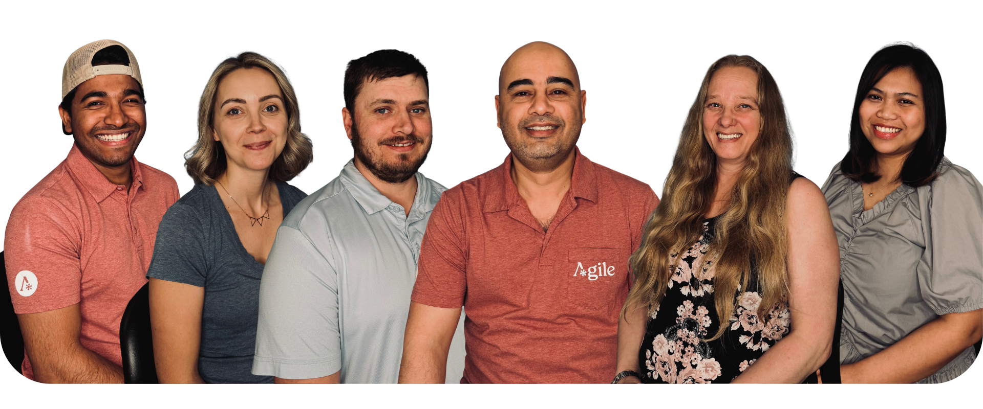 Agile accounting team smiling together