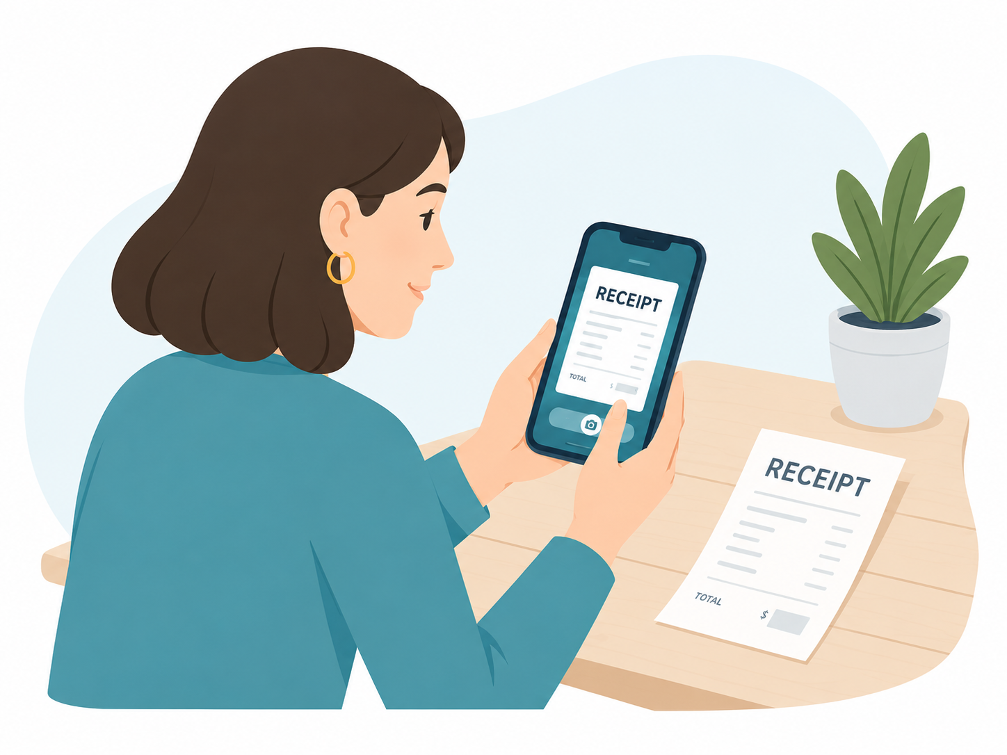 Receipt upload workflow for bookkeeping